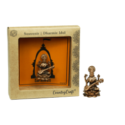 Copper Saraswati Idol Miniature